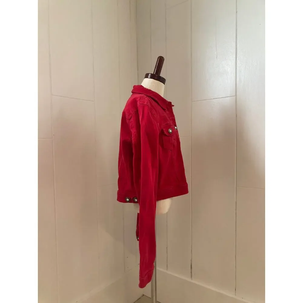 Cato Girls Red Denim Jacket, Size XL